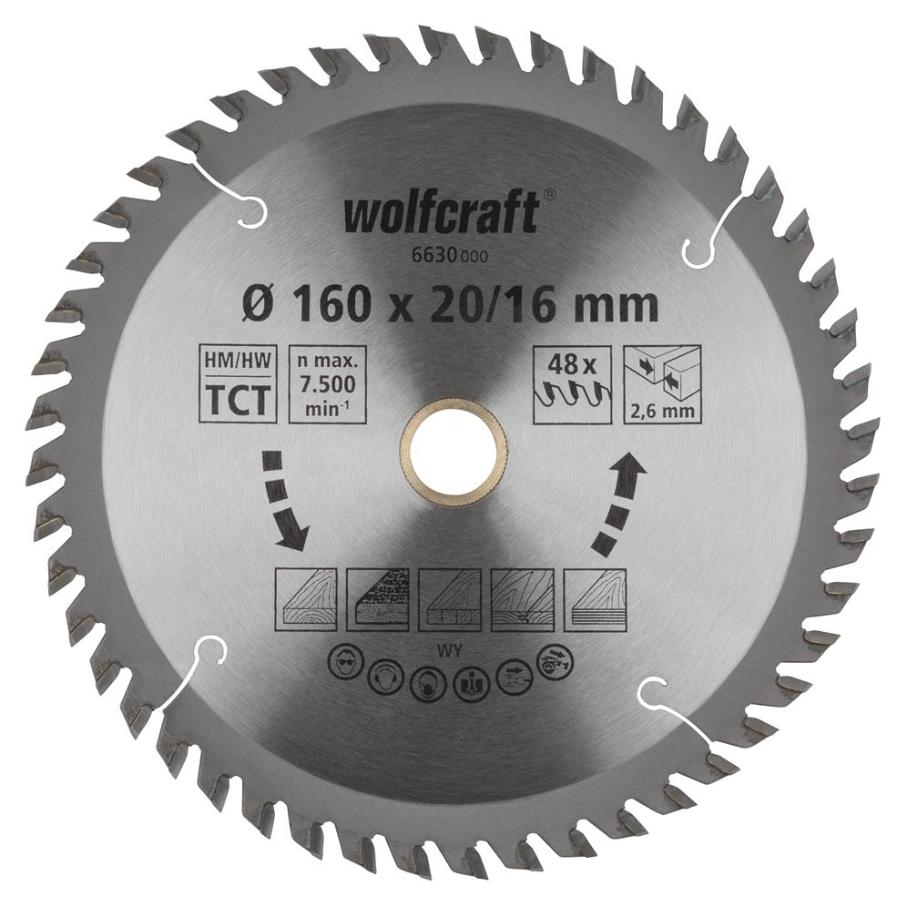 Wolfcraft 6630000 kružna testera za ručne cirkulare HM; 48 zuba (pak. od 1 kom.)