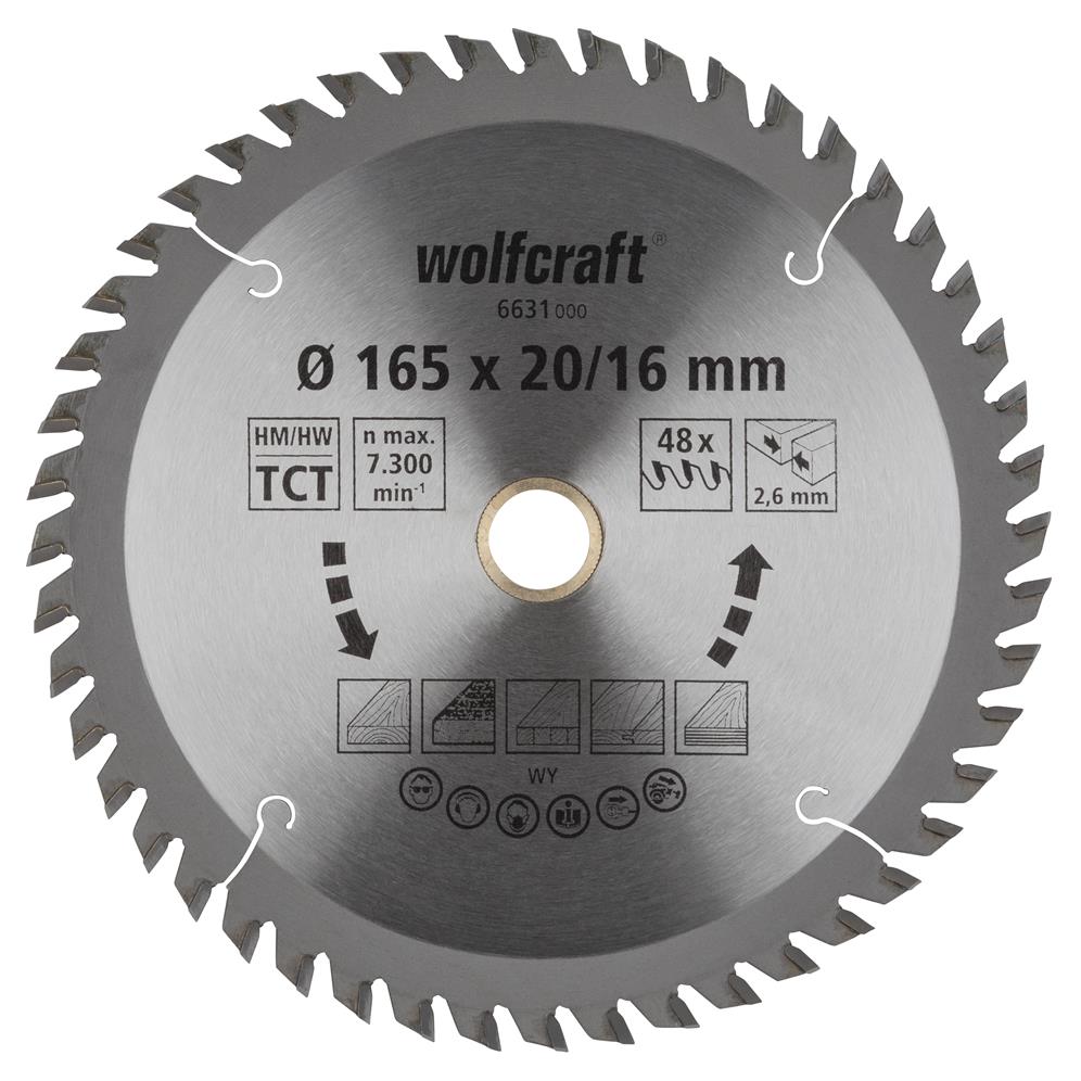 Wolfcraft 6631000 kružna testera za ručne cirkulare HM; 48 zuba (pak. od 1 kom.)