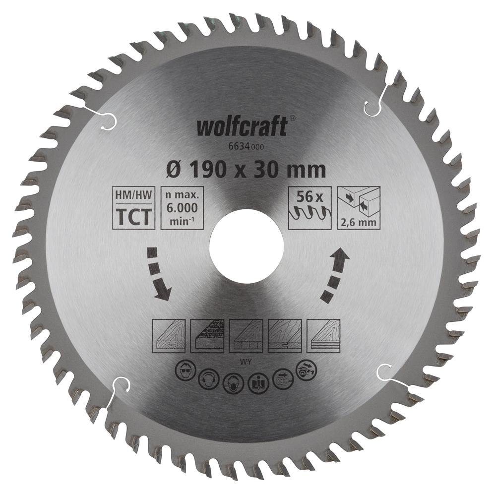 Wolfcraft 6634000 kružna testera za ručne cirkulare HM; 56 zuba (pak. od 1 kom.)