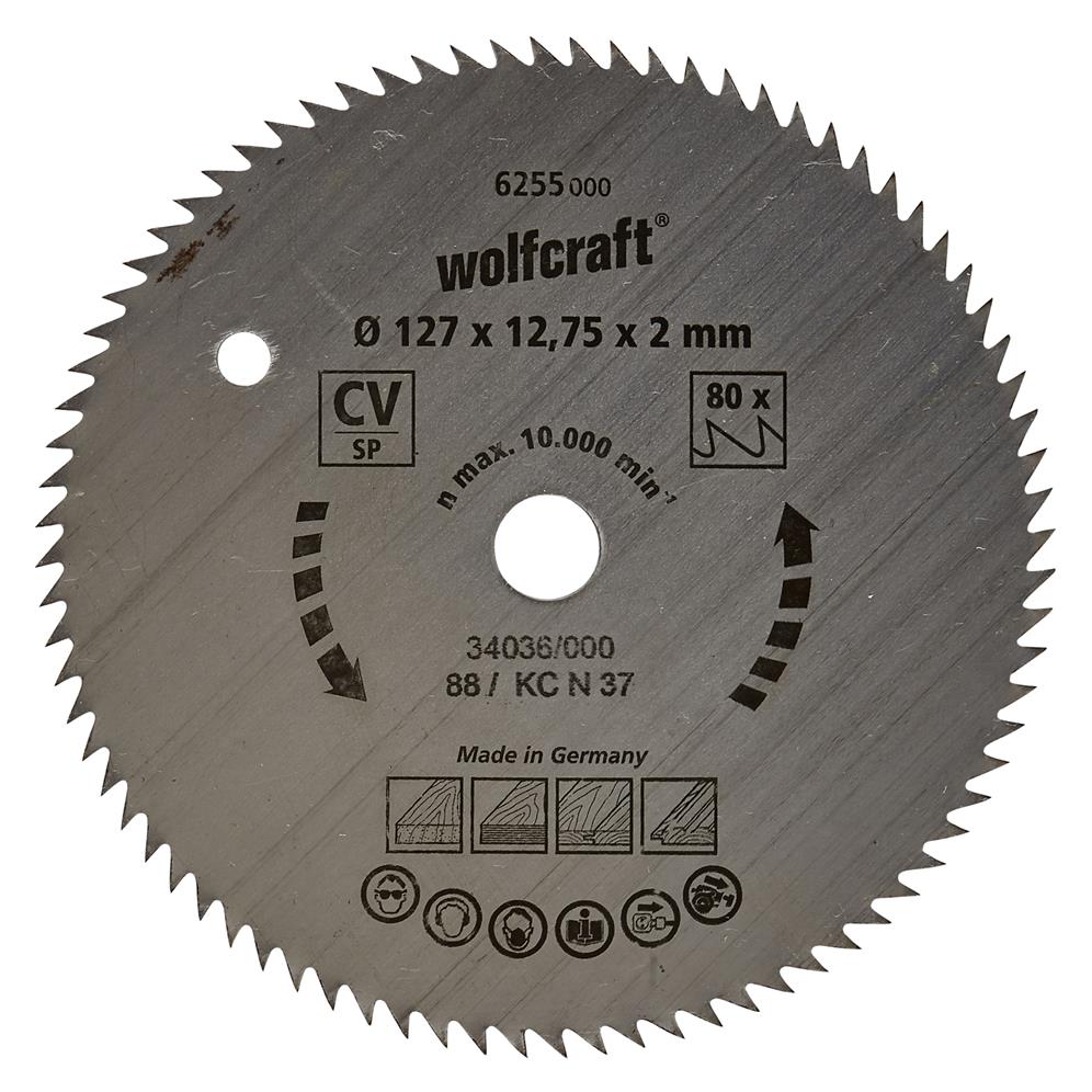 Wolfcraft 6255000 kružna testera za ručne cirkulare CV;   80 zuba (pak. od 1 kom.)