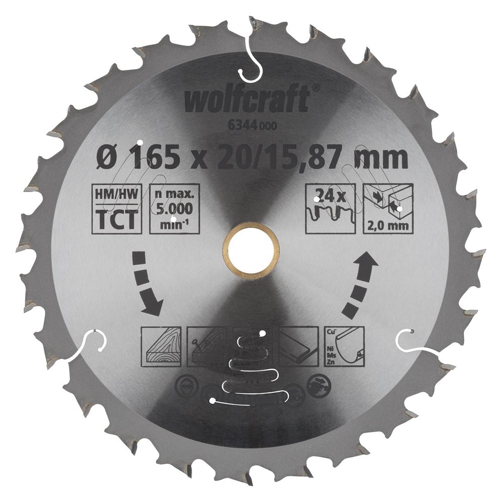 Wolfcraft 6344000   kružna testera za akumulatorske ručne cirkulare CV; 24 zuba (pak. od 1 kom.)