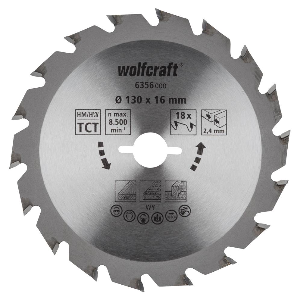 Wolfcraft 6356000 kružna testera za ručne cirkulare HM; 18 zuba (pak. od 1 kom.)